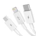 Kabel Baseus Superior Series USB-A - USB-C / Lightning / micro USB 3.5A 0.5m - biały
