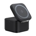 Ładowarka indukcyjna Baseus MagPro 3w1 25W kompatybilna z MagSafe do telefonu i smartwatcha - czarna