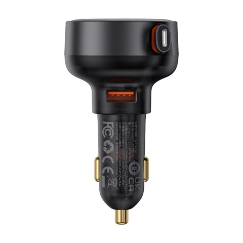 Ładowarka samochodowa Baseus Enjoyment Pro 55W USB-A ze zwijanym kablem Lightning - czarna