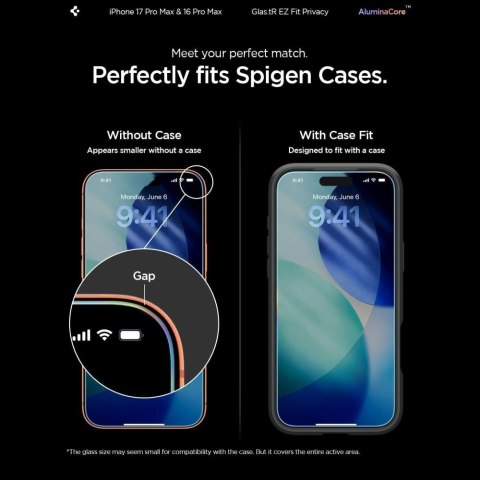 Szkło hartowane Spigen Glas.tR EZ Fit Privacy na iPhone 16 Pro Max / 17 Pro Max - 2 szt.
