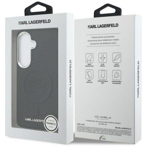 Karl Lagerfeld nakładka Embossed Ring Initials MagSafe do Samsung Galaxy S26 Plus czarna