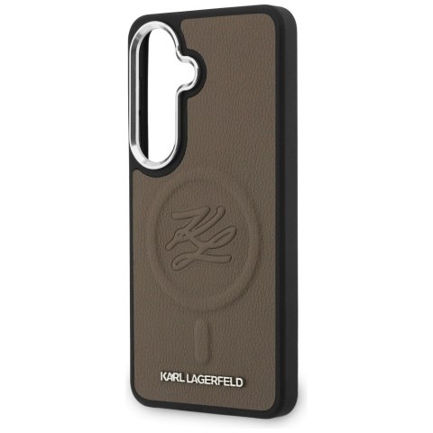 Karl Lagerfeld nakładka Embossed Ring Initials MagSafe do Samsung Galaxy S26 brązowa