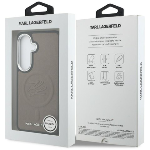 Karl Lagerfeld nakładka Embossed Ring Initials MagSafe do Samsung Galaxy S26 brązowa