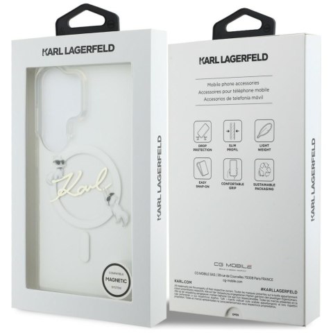 Karl Lagerfeld nakładka IML KC Script MagSafe do Samsung Galaxy S26 Ultra przezroczysta
