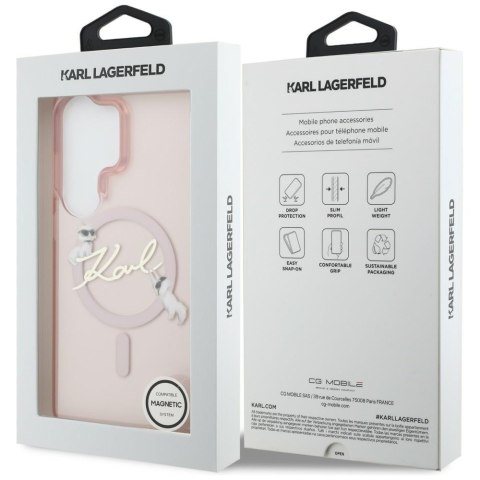 Karl Lagerfeld nakładka IML KC Script MagSafe do Samsung Galaxy S26 Ultra różowa