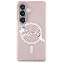 Karl Lagerfeld nakładka IML KC Script MagSafe do Samsung Galaxy S26 różowa