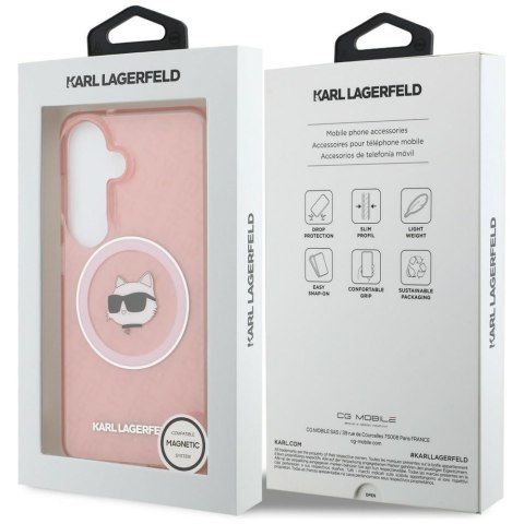 Karl Lagerfeld nakładka IML Repeated Choupette MagSafe do Samsung Galaxy S26 różowa