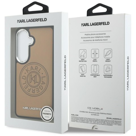 Karl Lagerfeld nakładka Perforated KL MagSafe do Samsung Galaxy S26 brązowa