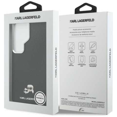 Karl Lagerfeld nakładka Saffiano KC Metal Logo MagSafe do Samsung Galaxy S26 Ultra czarna