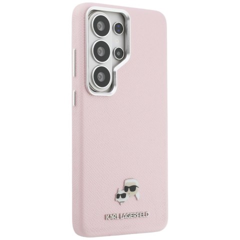 Karl Lagerfeld nakładka Saffiano KC Metal Logo MagSafe do Samsung Galaxy S26 Ultra różowa