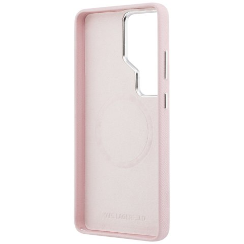Karl Lagerfeld nakładka Saffiano KC Metal Logo MagSafe do Samsung Galaxy S26 Ultra różowa