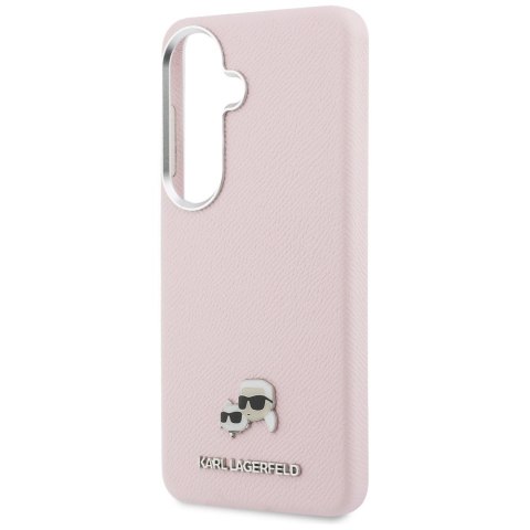 Karl Lagerfeld nakładka Saffiano KC Metal Logo MagSafe do Samsung Galaxy S26 różowa