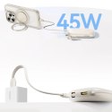 Powerbank Baseus EnerFill FC21 Qpow 3 Ultra 10000mAh 45W z wyświetlaczem cyfrowym z odłączanym kablem USB-C - Lightning - tytano