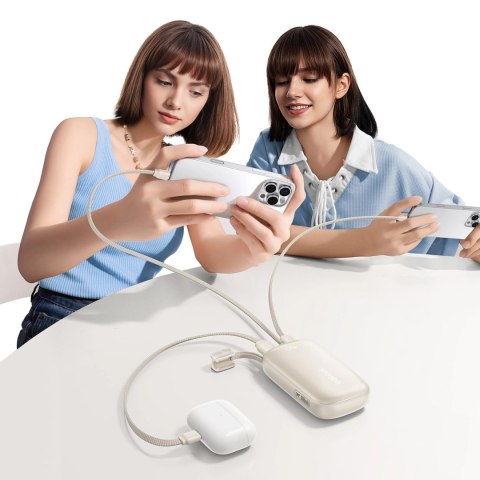 Powerbank Baseus EnerFill FC21 Qpow 3 Ultra 10000mAh 45W z wyświetlaczem cyfrowym z odłączanym kablem USB-C - Lightning - tytano