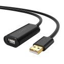 Kabel UGREEN US121 USB-A-USB-A 5m aktywny (czarny)