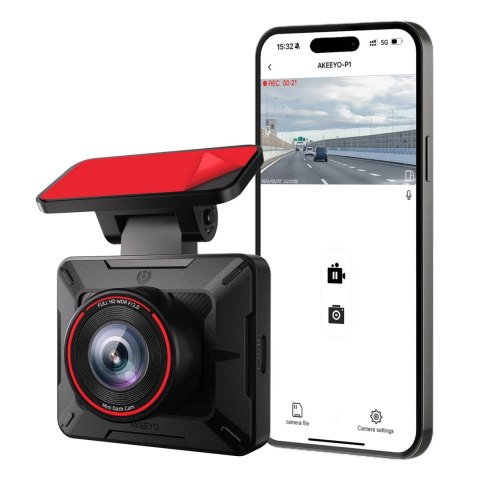 Kamera samochodowa AKEEYO P1 wideorejestrator FullHD 30fps - czarna