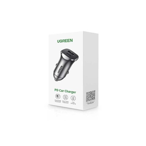 Ładowarka samochodowa UGREEN CD130 30W USB-A/USB-C (szara)