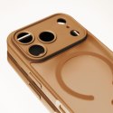 Nakładka Mag Matt do iPhone 15 Pro 6,1" brązowa camera protection