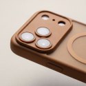 Nakładka Mag Matt do iPhone 15 Pro 6,1" brązowa camera protection