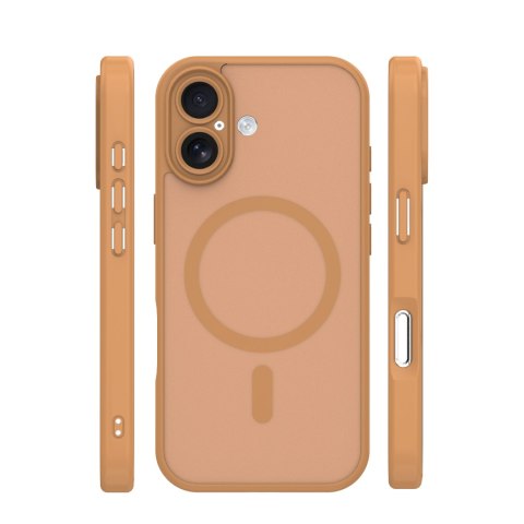 Nakładka Mag Matt do iPhone 16 6,1" brązowa camera protection