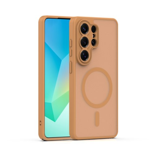 Nakładka Mag Matt do Samsung Galaxy S25 Ultra brązowa camera protection