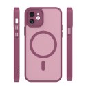 Nakładka Mag Matt do iPhone 12 6,1" bordowa camera protection