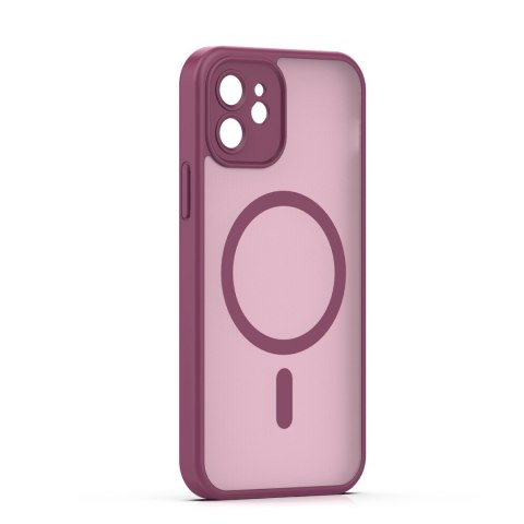 Nakładka Mag Matt do iPhone 12 6,1" bordowa camera protection