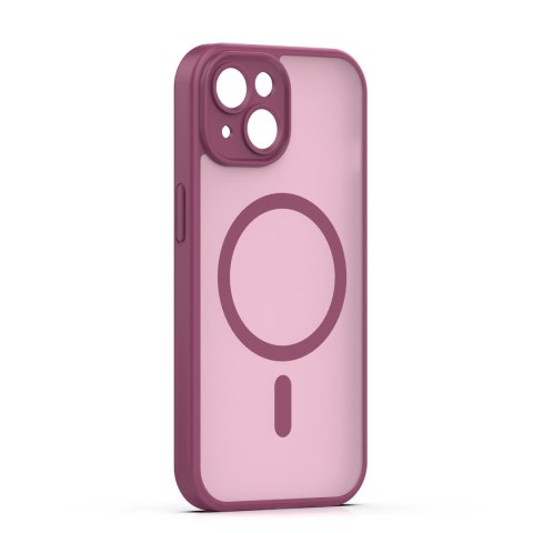 Nakładka Mag Matt do iPhone 13 6,1" bordowa camera protection
