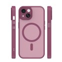 Nakładka Mag Matt do iPhone 13 6,1" bordowa camera protection