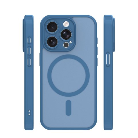 Nakładka Mag Matt do iPhone 15 Pro 6,1" ciemnoniebieska camera protection
