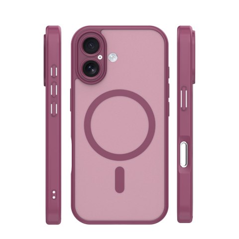 Nakładka Mag Matt do iPhone 16 6,1" bordowa camera protection