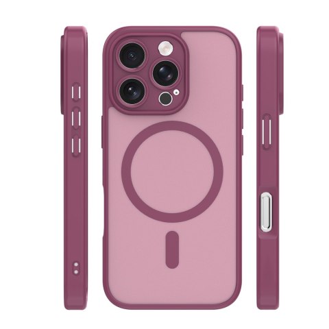 Nakładka Mag Matt do iPhone 16 Pro Max 6,9" bordowa camera protection