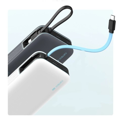 Powerbank Cuktech CUKP200NGLLG 55W 20000mAh z wbudowanym kablem USB-C - biały