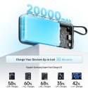 Powerbank Cuktech CUKP200NGLLG 55W 20000mAh z wbudowanym kablem USB-C - biały