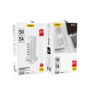 Dudao ładowarka sieciowa 5x USB z wbudowanym kablem sieciowym EU biały (A5EU)