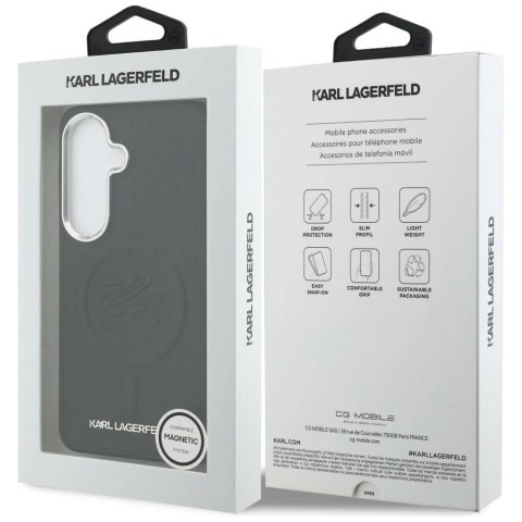 Etui Karl Lagerfeld Embossed Ring Initials MagSafe na Samsung Galaxy S26 - czarne