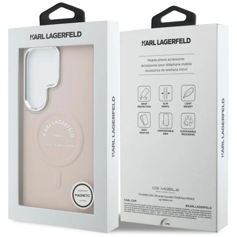 Etui Karl Lagerfeld Embossed Ring RSG Logo MagSafe na Samsung Galaxy S26 Ultra - różowe