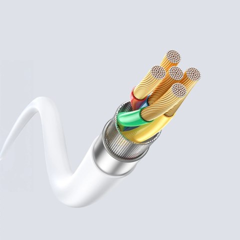 Kabel Dudao L25ST 5 A USB-A - USB-C z miękkim silikonowym oplotem 1 m - biały