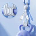 Kabel Dudao L25ST 5 A USB-A - USB-C z miękkim silikonowym oplotem 1 m - biały