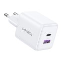 Ładowarka sieciowa Ugreen X516 USB + USB-C, GaN, 30W (biała)
