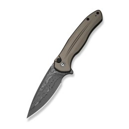 CIVIVI Kitefin Button Lock Damast Grey Nóż EDC Flipper Aluminium