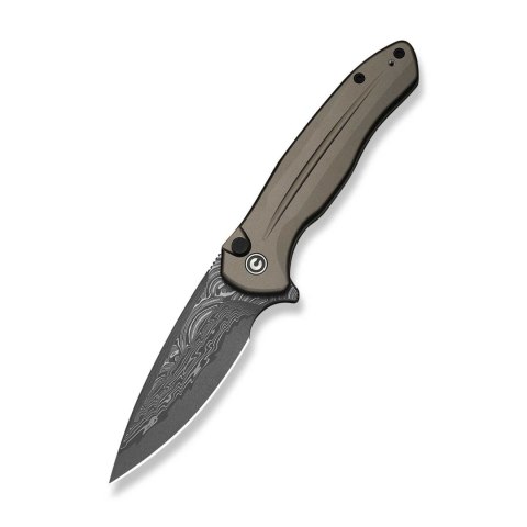 CIVIVI Kitefin Button Lock Damast Grey Nóż EDC Flipper Aluminium