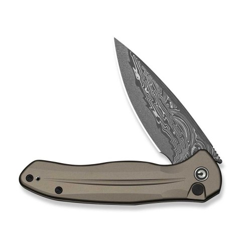 CIVIVI Kitefin Button Lock Damast Grey Nóż EDC Flipper Aluminium