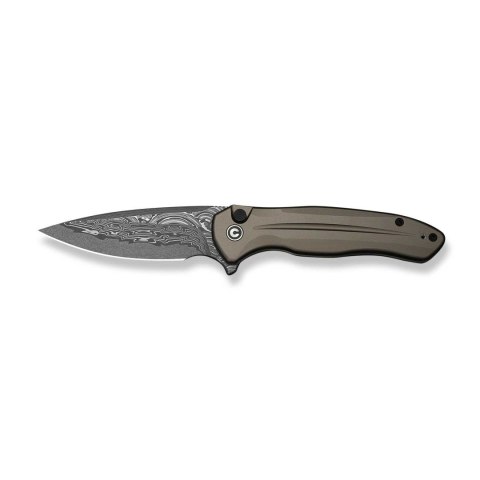 CIVIVI Kitefin Button Lock Damast Grey Nóż EDC Flipper Aluminium
