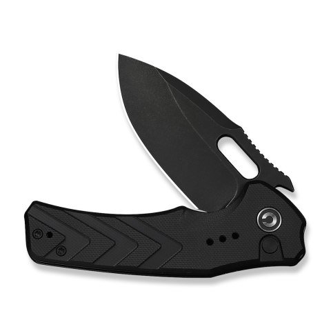 CIVIVI Vexron All Black Nóż EDC Button Lock 14C28N G10