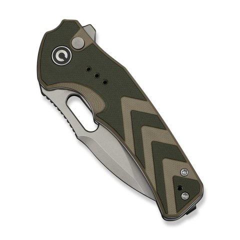 CIVIVI Vexron G10 Green Tan Nóż EDC Button Lock 14C28N