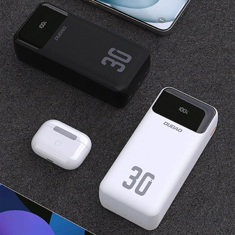 Powerbank Dudao K15MAX 30000mAh PD 22.5W z wbudowanymi kablami - czarny