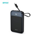 BWOO P80 powerbank PD 20W 10000 mAh z kablem usb-c i wyświetlaczem czarny