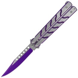 Nóż składany motylek Martinez Albainox Balisong Purple/Brushed Steel, Purple 3Cr13Mov (02158)