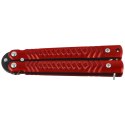 Nóż składany motylek Martinez Albainox Balisong Steel-Bright Red, Bright Black 3Cr13Mov (02226)